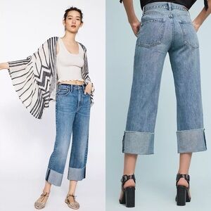 Anthropologie-Pilcro Folio Ultra High-Rise Cuffed Jeans (Size:31)